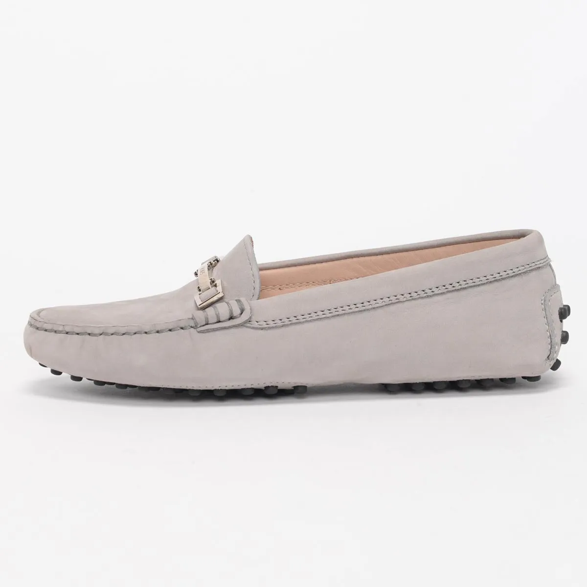 Tod's Grey Suede Gommini Moccasin Flats 34