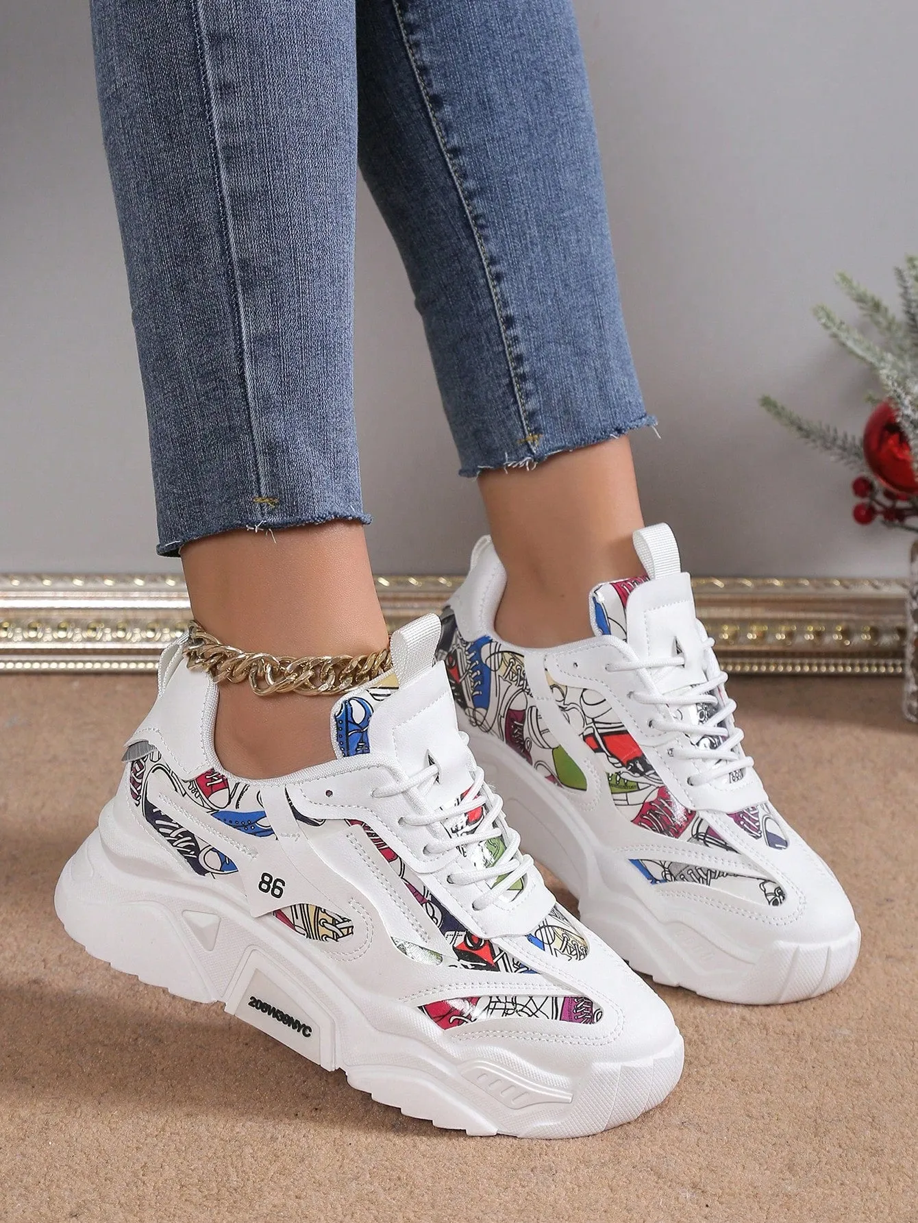 Women's Chunky Sneakers For Sports And Student Wear